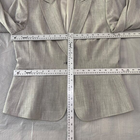 Formal suit jacket Tahari Arthur S. Levine Womens Blazer Light Gray Size 12 - Picture 9 of 10